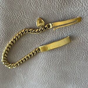 Vintage Speidel Engraved Gold Chain Bracelet, Heart Charm “Kelly” “from Katie”